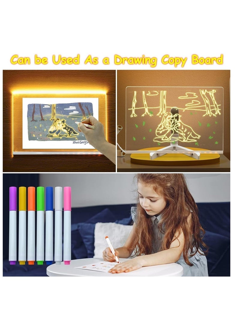 LED Lighted Drawing and Writing Board for Kids - Erasable Drawings with Light-Up Base - Creative Design Perfect for Gifts and Decor - Image 2